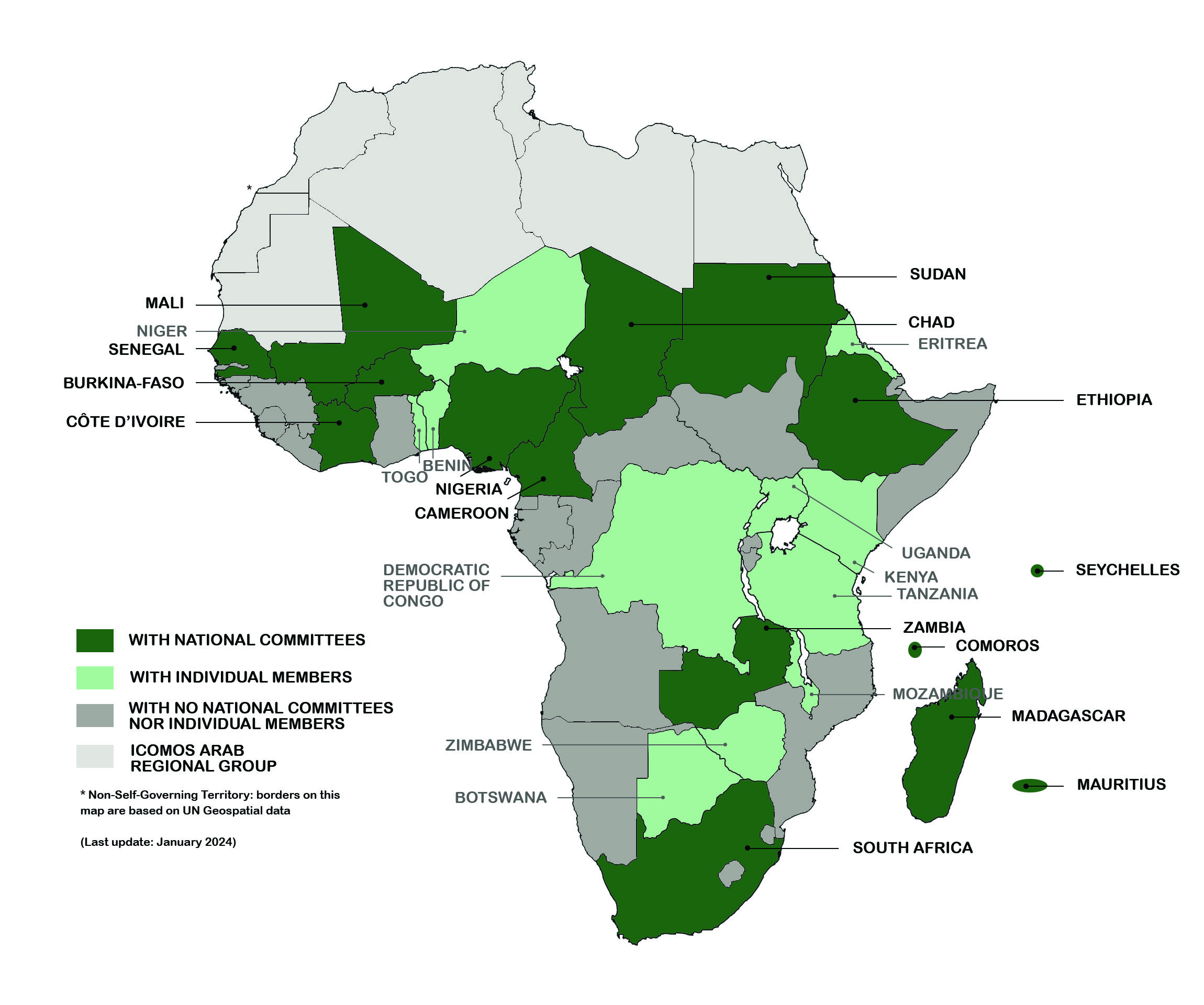 ICOMOS African NCs Map EN final