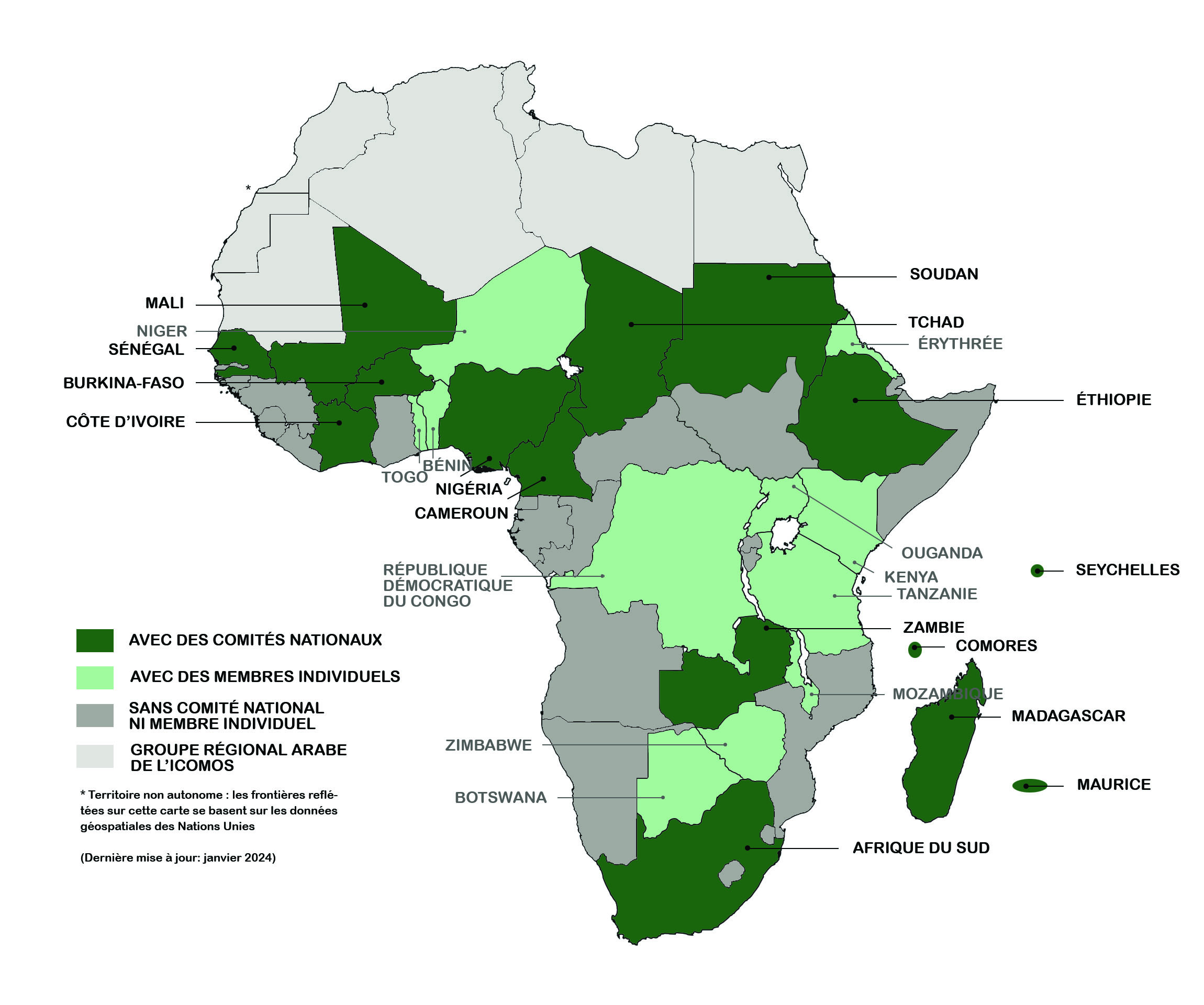 ICOMOS African NCs Carte