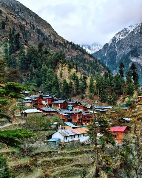 Rural landscape Kugti village Chamba Himachal Pradesh India instayati