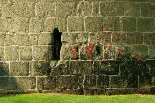 Graffiti at the basis of the fortification