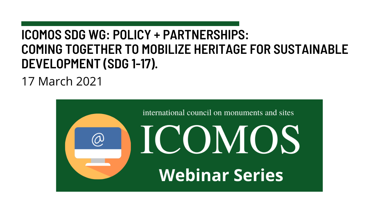 ICOMOS SDG WG Policy Partnerships 17.03.2021